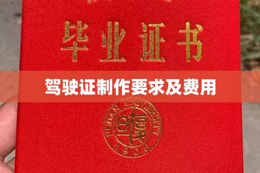 赵县驾驶证制作要求及费用