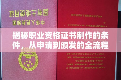赵县揭秘职业资格证书制作的条件，从申请到颁发的全流程解析