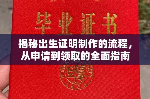 赵县揭秘出生证明制作的流程，从申请到领取的全面指南