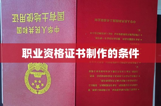 赵县职业资格证书制作的条件